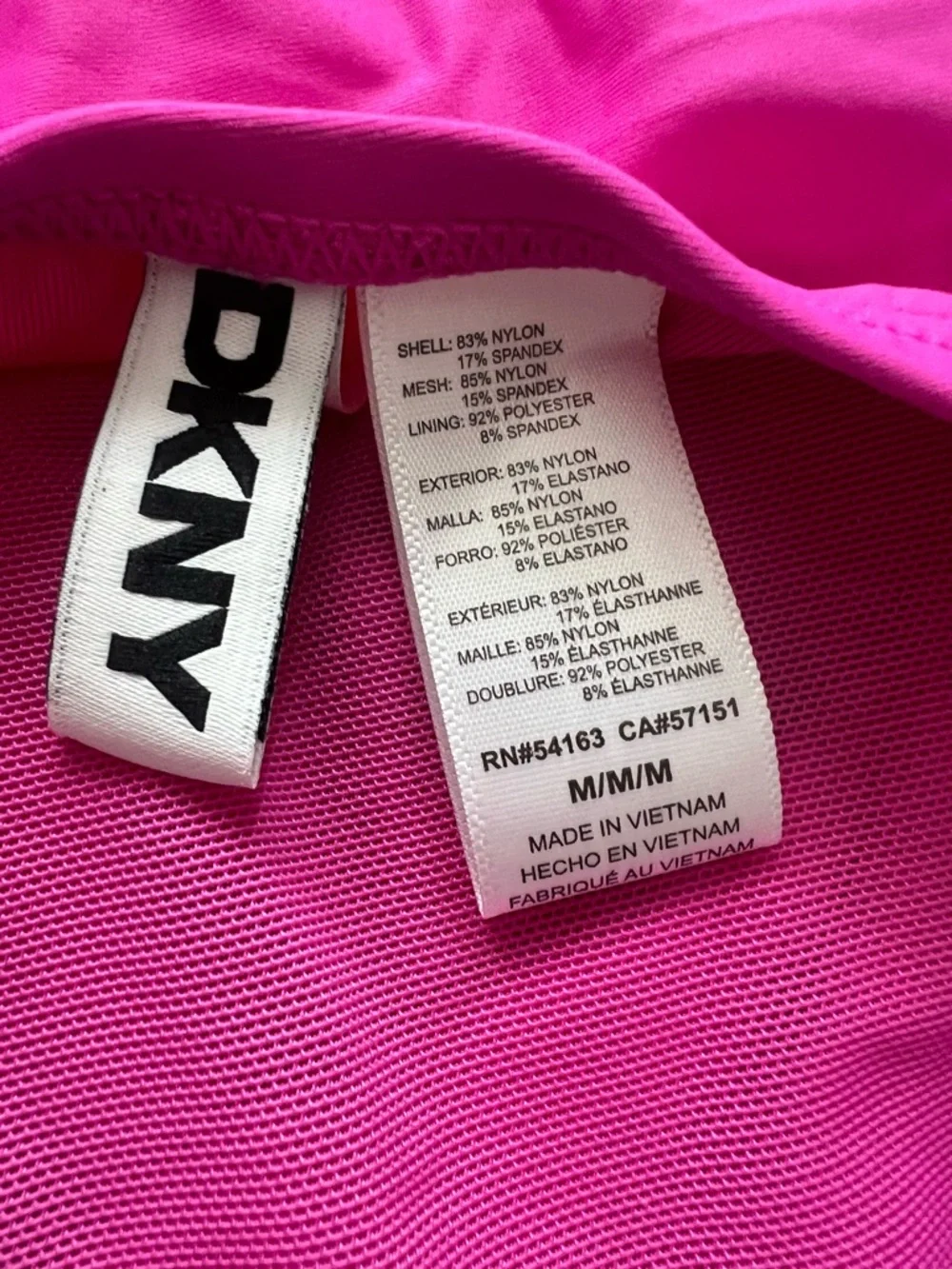 DKNY Women's Ruched Halter One piece Swimsuit Pink Size M Sani pad intact NWOT - Picture 4 of 5